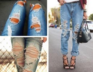 شلوار جین پاره شده DIY