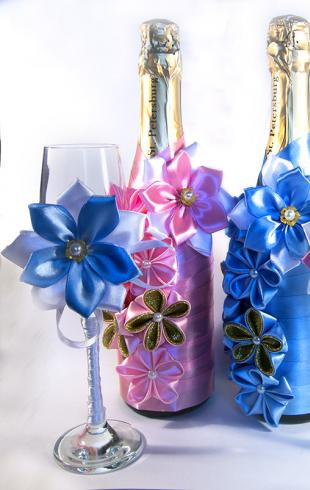 Dekoracija šampanjca za zabavu vlastitim rukama: fotografije prekrasnih gravura