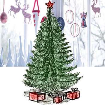 چگونه یک درخت کریسمس را روی درخت جدید بکشید.  نحوه رسم صنوبر: کلاس کارشناسی ارشد