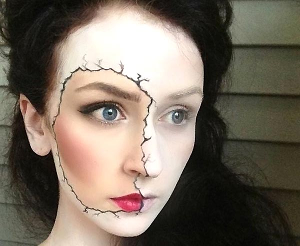 Make-up für Halloween: Fotos von wirkungsvollen Ideen, wie Sie Ihr eigenes Make-up kreieren können